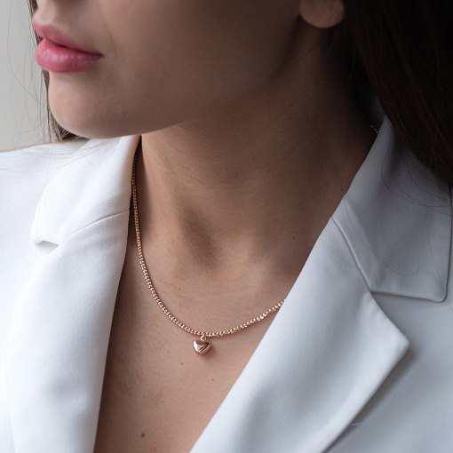 Колье "Сердечко" в красное золоте кол01143 4