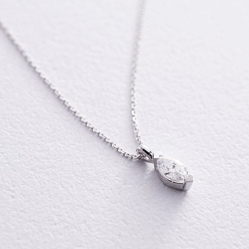 Золоте кольє з одним каменем (діамант) колб0105z 5