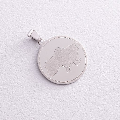 Кулон "Карта Украины" в белом золоте п03770 4