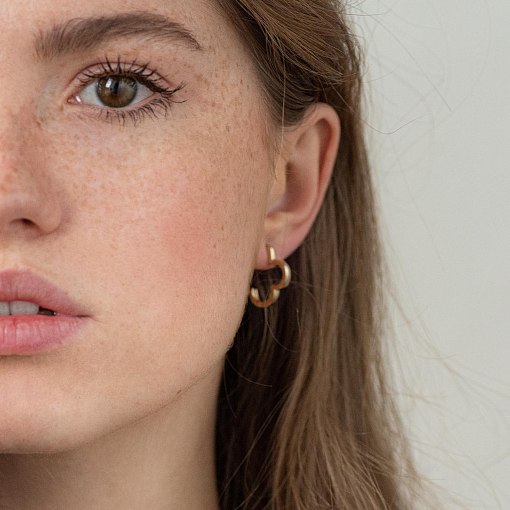 Серьги "Клевер" в желтом золоте с06936 4