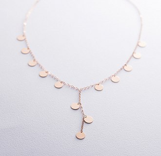 Колье Монетки в красном золоте кол01549