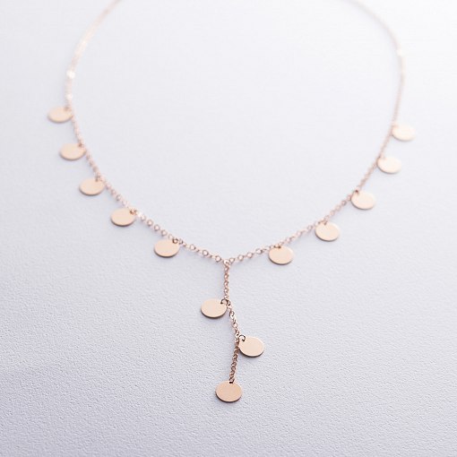 Кольє Монетки в червоному золоті кол01549