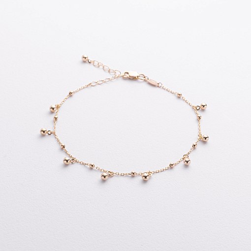 Браслет "Шарики" в желтом золоте б05594