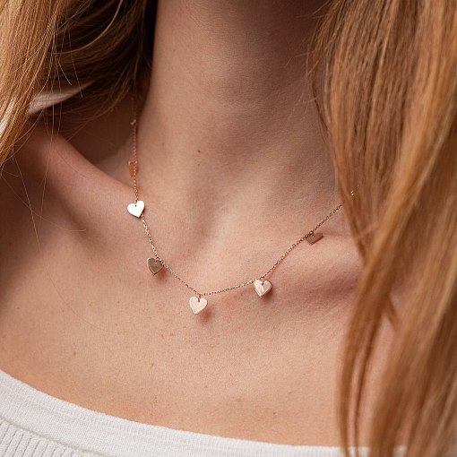 Колье Многогранная любовь в красном золоте кол01443 5