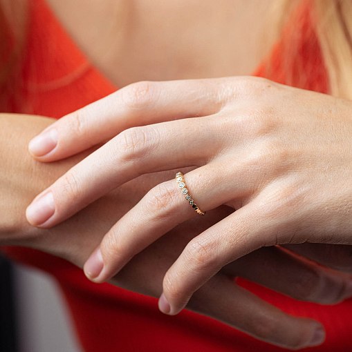 Золота каблучка з фіанітами к05713 3