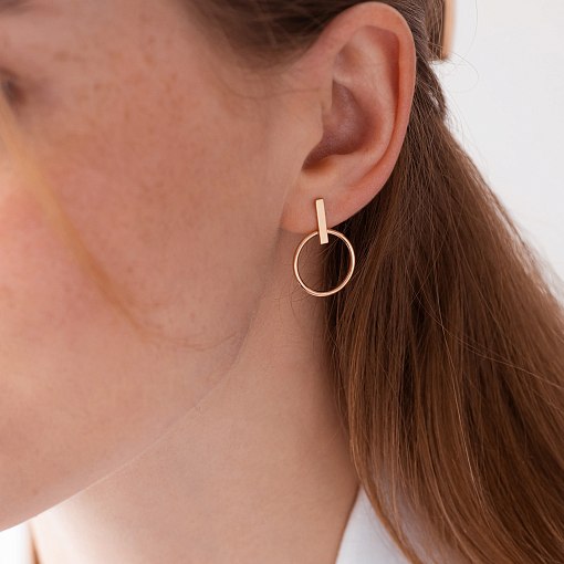 Золотые серьги - пусеты "Уверенность" с07914 5