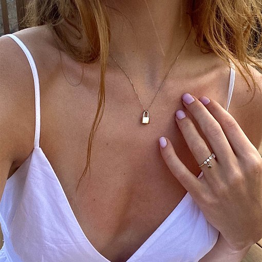 Колье "Замочек" в желтом золоте кол01895 7