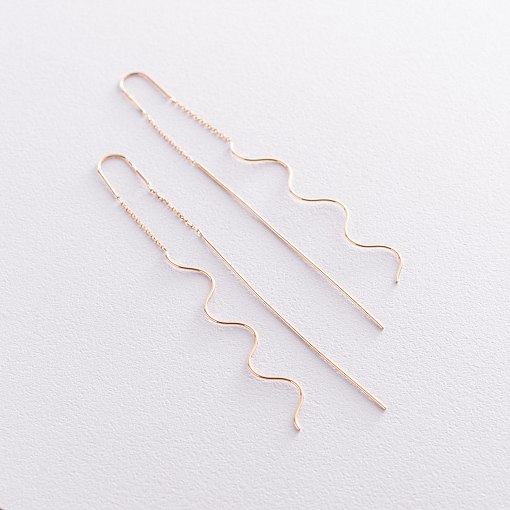 Серьги - протяжки "Милли" в желтом золоте с07382 3