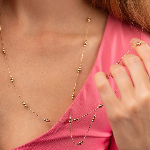 Колье "Шарики" в желтом золоте кол02579 4