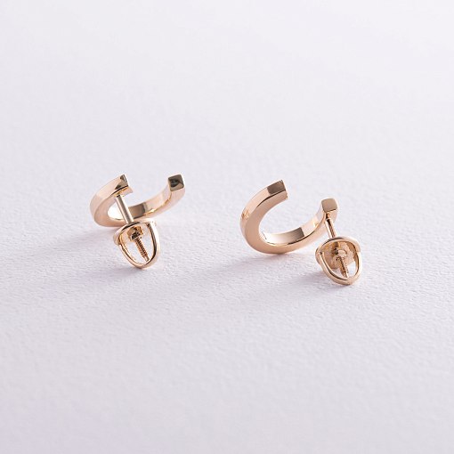 Серьги - пусеты "Мэрилин" в желтом золоте с08178 10