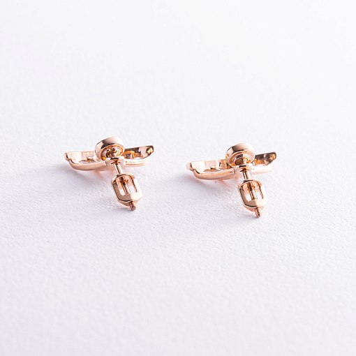 Серьги - джекеты "Фрида" в красном золоте с07954 4