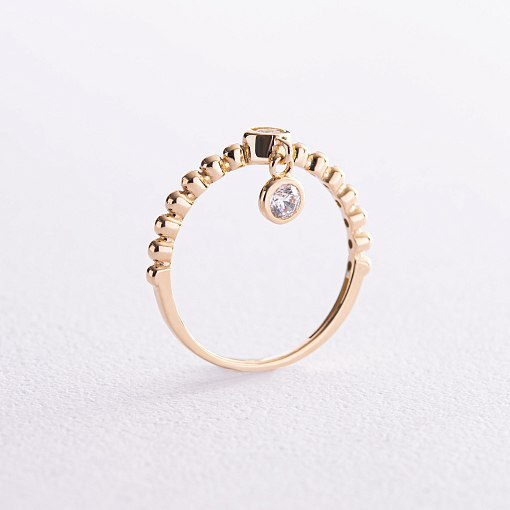 Каблучка в жовтому золоті з фіанітами к07063 2