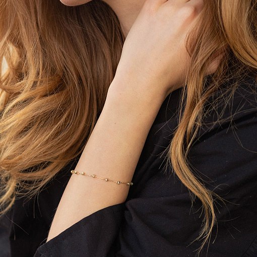 Браслет "Шарики" в желтом золоте б05217 2