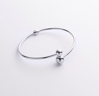 Жесткий браслет "Шарики" в белом золоте б05817 №3