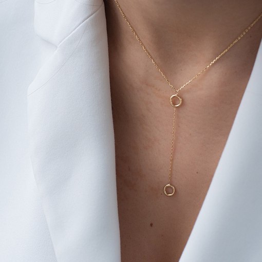 Колье "Кружочки" в желтом золоте кол01842 2