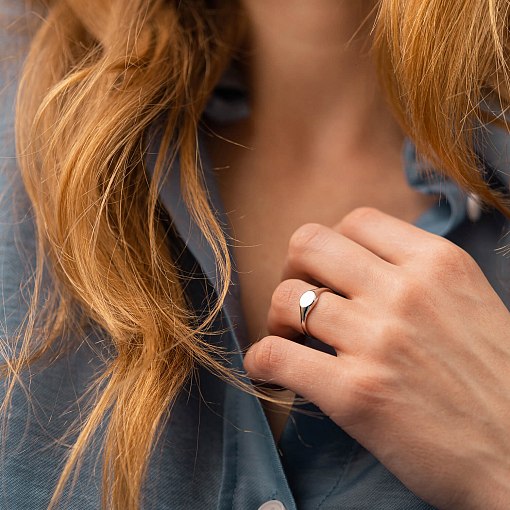 Печатка в білому золоті (можливе гравіювання) к07516 2