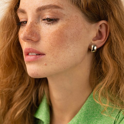 Серьги - кольца в белом золоте с07050 6