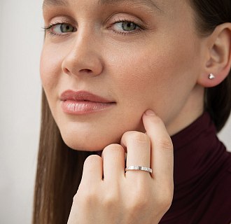 Золота каблучка з діамантами кб0590ri №2