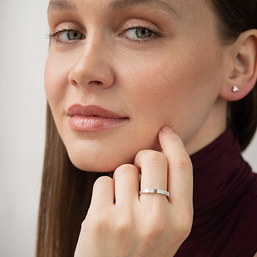 Золота каблучка з діамантами кб0590ri 2