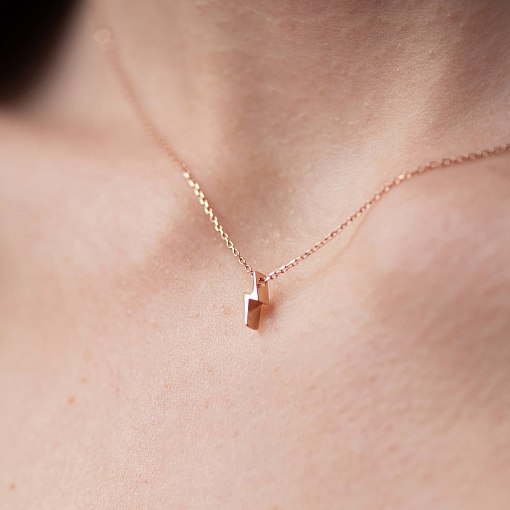 Колье "Молния" в красном золоте кол02296 4