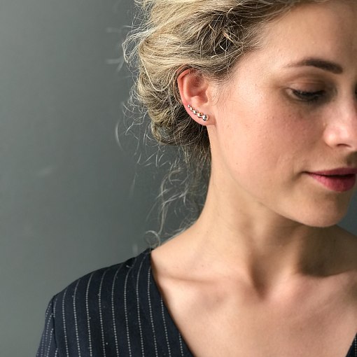 Золотые серьги - клаймберы Млечный путь с05944 5