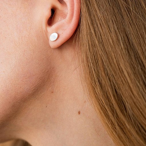 Серьги - пусеты Овальные в красном золоте с06044 4