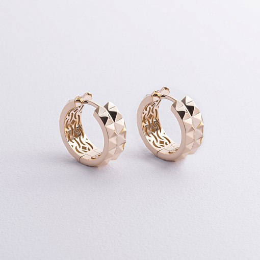 Серьги - кольца "Monika" в желтом золоте с09159