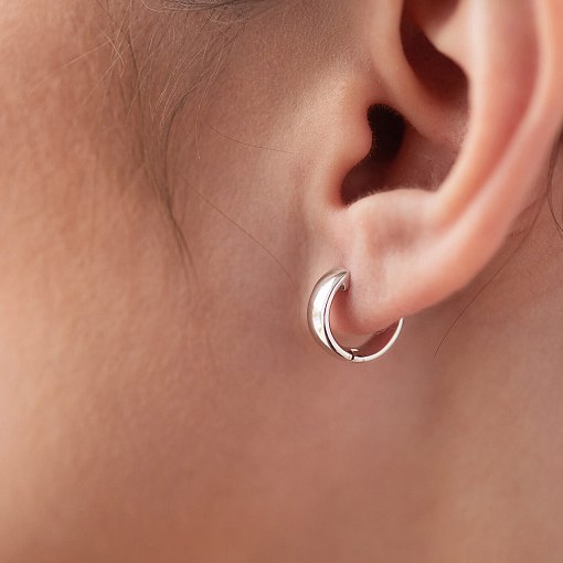 Серьги - кольца в белом золоте с08361 5