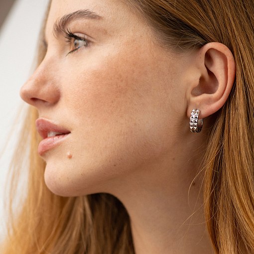 Серьги - кольца "Monica" в белом золоте с08854 4