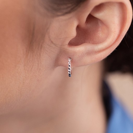 Серьги - пусеты "Mona" в белом золоте mini с08381 4