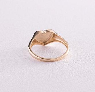 Кольцо "Сердечко" в желтом золоте (возможна гравировка) к07136 №12