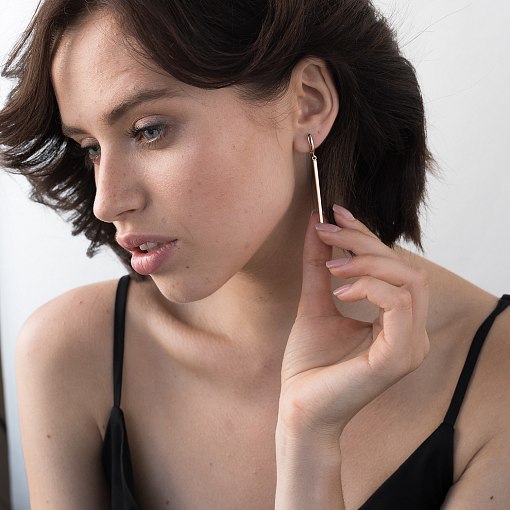 Серьги "Глория" в красном золоте с05449 3