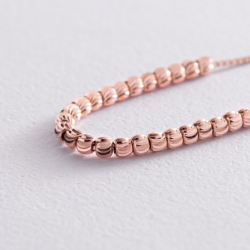 Кульковий браслет з червоного золота б04786 5