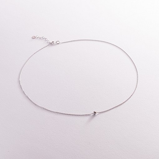 Колье "Шар" в белом золоте (0.5 см) кол02006