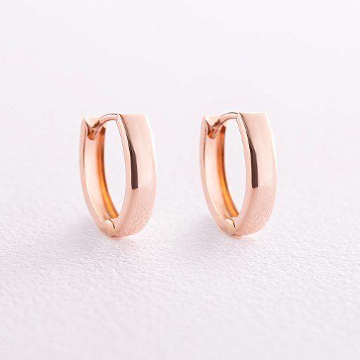 Серьги - кольца в красном золоте (овальные) с07950