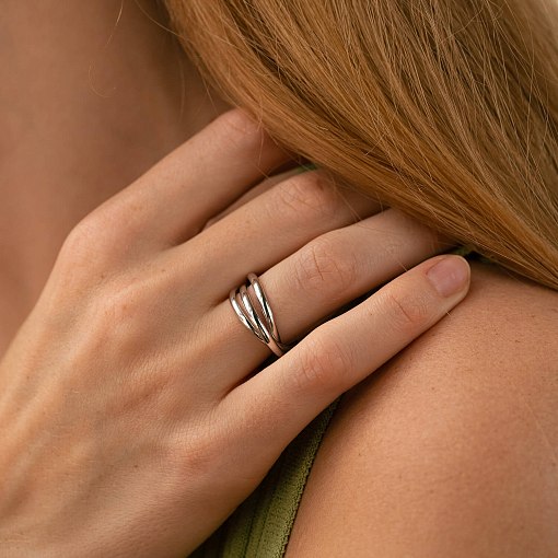 Золотое кольцо "Круговорот" (тройное) к07642 7