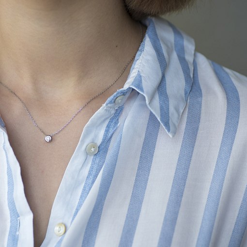 Кольє Мінімал в білому золоті кол00721 3