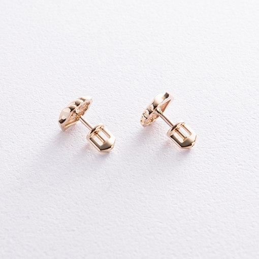 Серьги - пусеты "Ракушки" в желтом золоте с08464 7