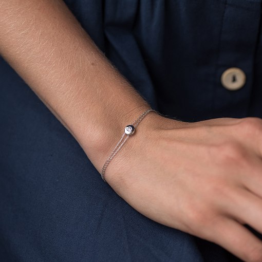 Браслет с фианитом из белого золота б04175 4