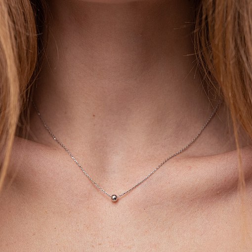 Колье "Шарик" в белом золоте (4 мм) кол02136 5