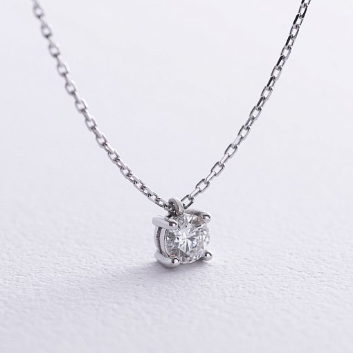 Золоте кольє з одним каменем (діамант) колб0111di