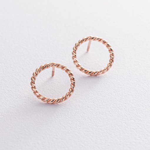 Золотые серьги - пусеты "Триана" с07334 6