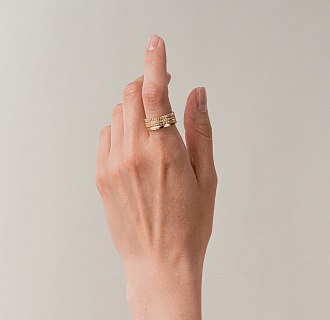 Кольцо "Sharon" с фианитами (желтое золото) к08352 №2