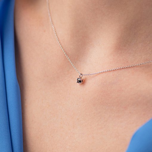 Золоте кольє з чорним діамантом колб0098y 4