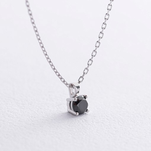 Кольє в білому золоті з чорним діамантом 736121122