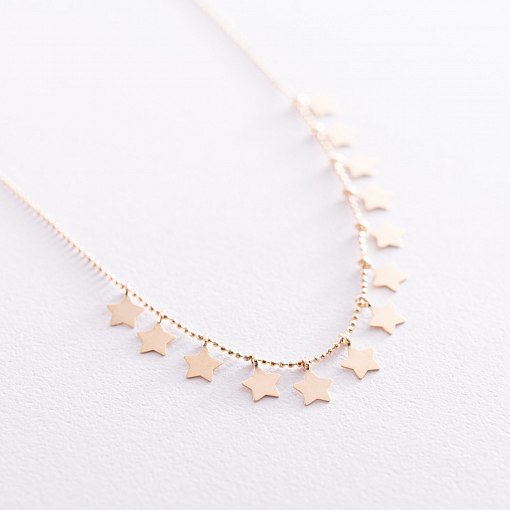 Колье "Звездочки" в желтом золоте кол01669 4