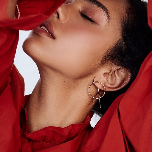 Серьги "Геометрия" в желтом золоте с07794