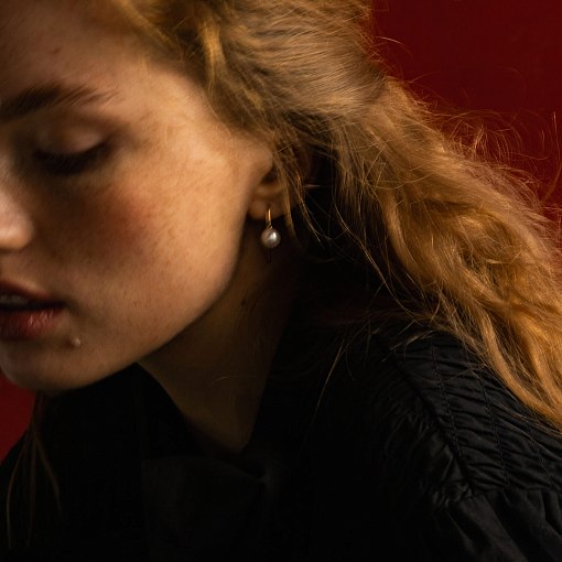 Золотые серьги "Изящность" (жемчуг) с07325 7