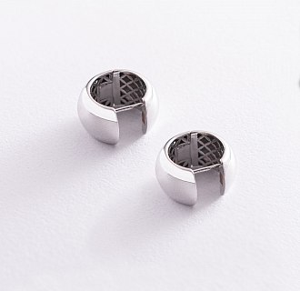 Сережки - кільця в білому золоті с07050 №5