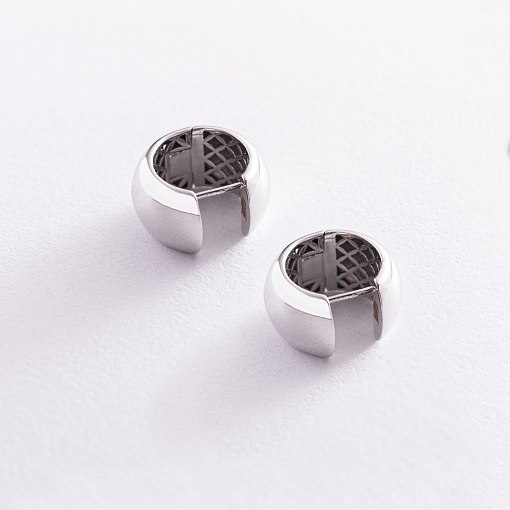 Серьги - кольца в белом золоте с07050 5